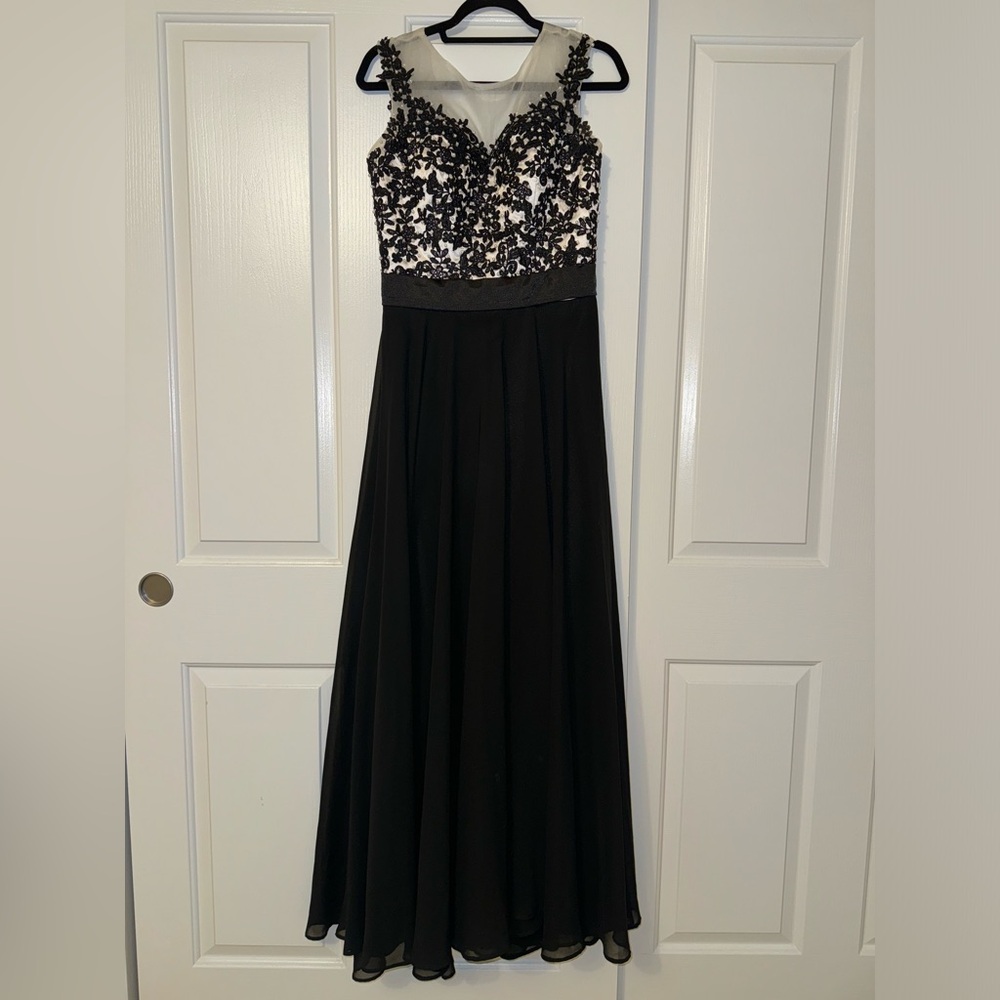 Embroidered pearl gown
